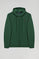 Bottle-green zip-through hoodie with Rigby Go logo