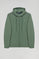 Sweatshirt verde escura com fecho-éclair e capuz e logótipo Rigby Go