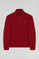 Maroon half-zip sweatshirt with Rigby Go logo