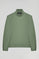 Jade-green half-zip sweatshirt with Rigby Go logo