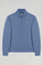 Sweatshirt com meio fecho-éclair azul denim com logótipo Rigby Go