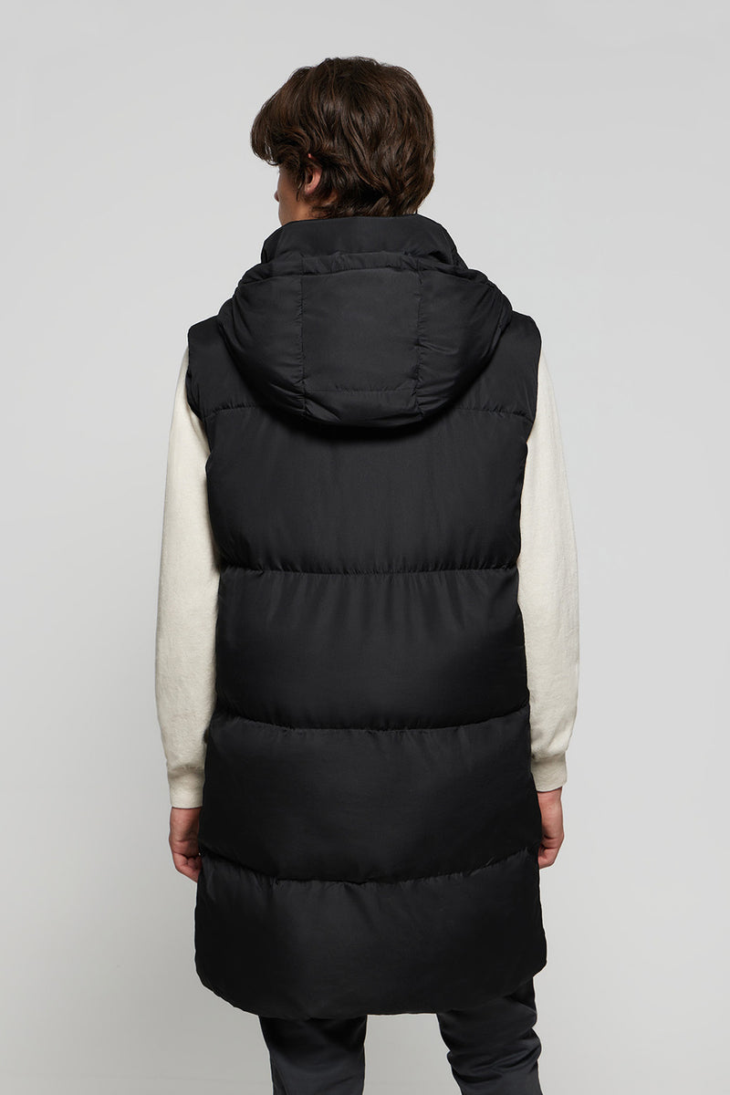 Chaleco Acolchado Jersey Negro Largo Mujer Zara Capucha Polo Club