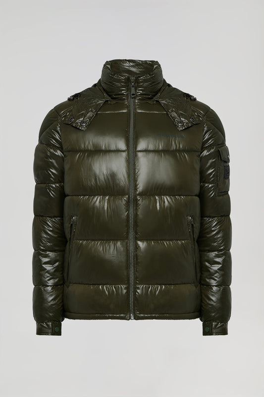 Chaqueta acolchada verde con capucha y detalles Polo Club