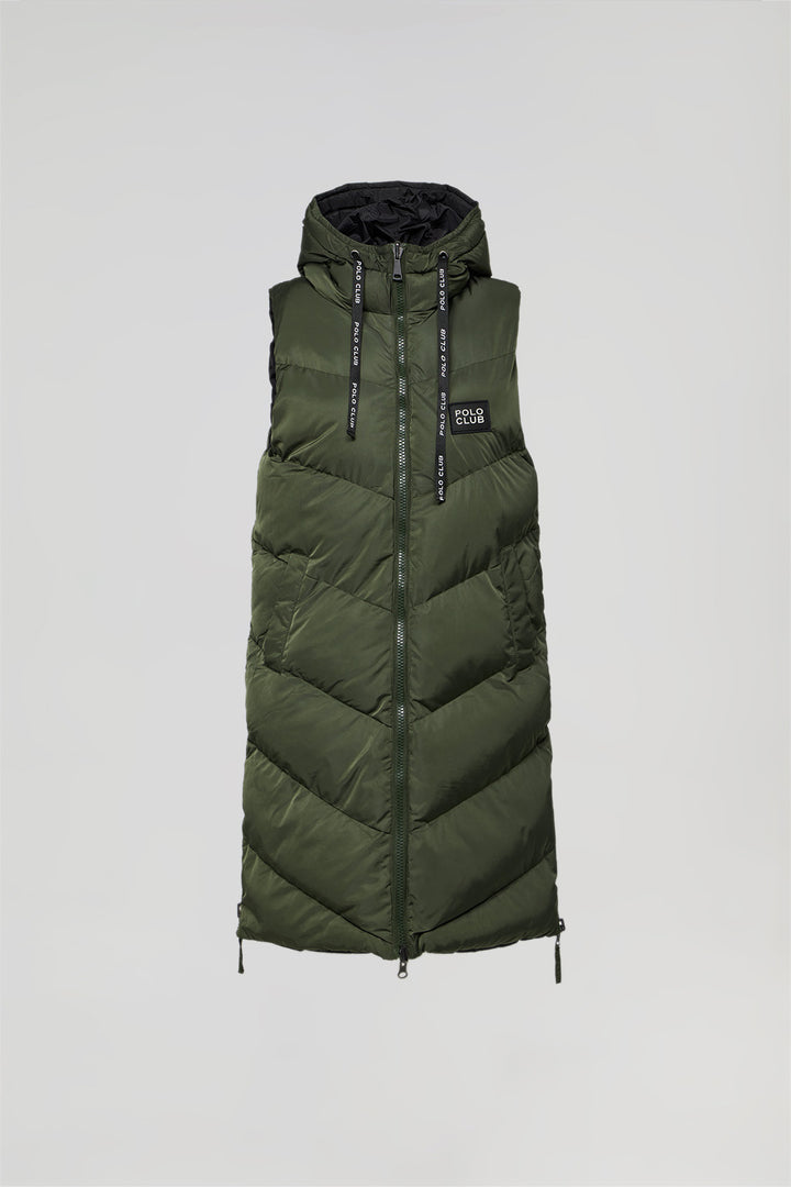 Green vest with enveloping hood and Polo Club details