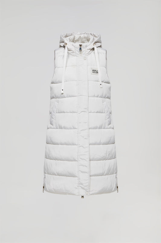 White vest with hood and Polo Club patch
