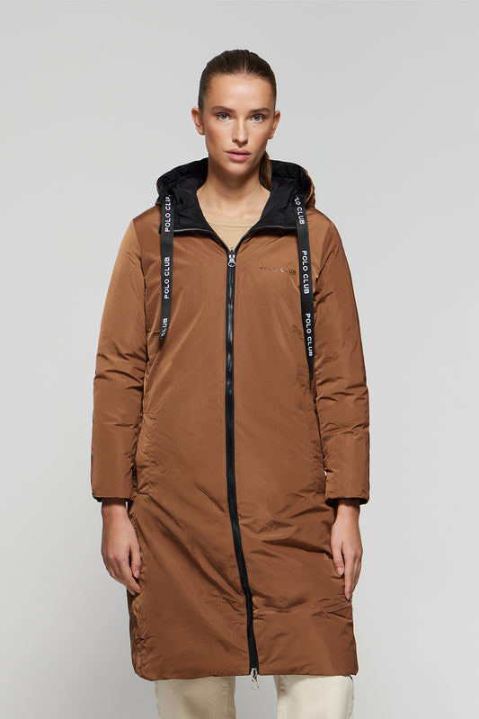 Abrigo reversible acolchado negro con capucha y detalles Polo Club