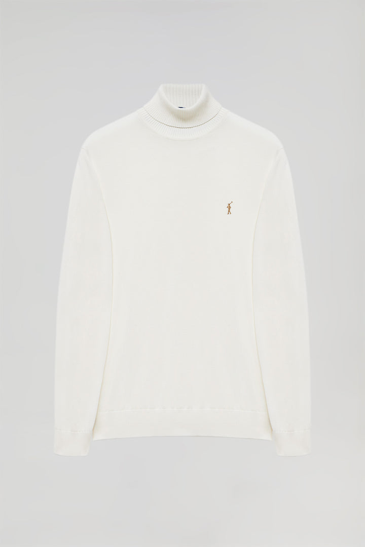 Off-white high-neck basic jumper with Rigby Go logo