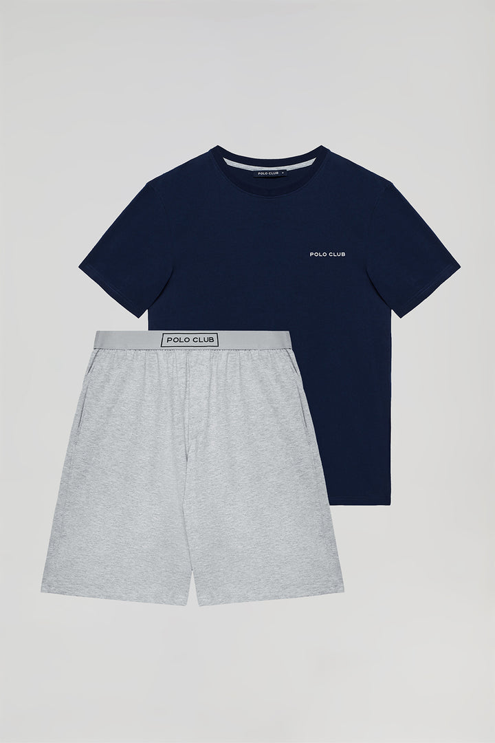 Bi-coloured short Iago pyjamas with Polo Club details
