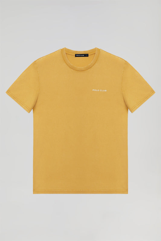 Ochre organic vintage tee with Polo Club detail