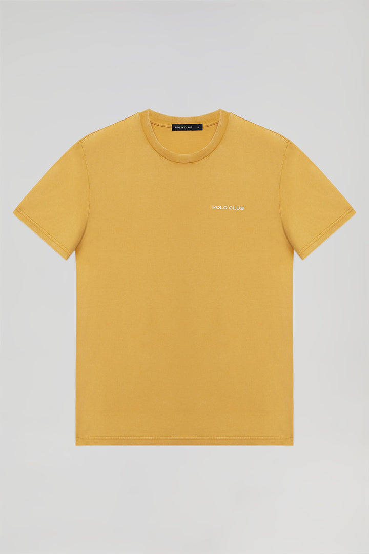 Ochre organic vintage tee with Polo Club detail