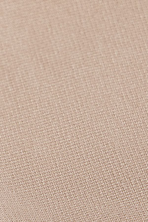 Soft-brown round-neck jumper with pearly button detail