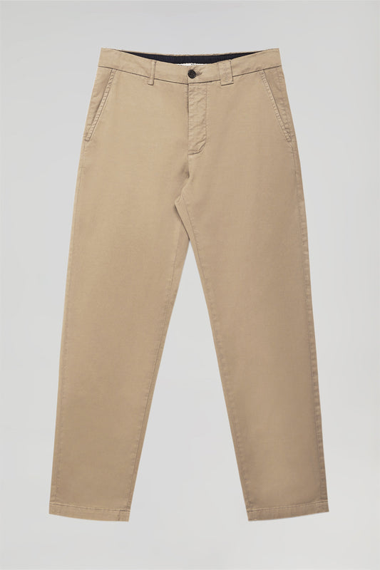 Pantalón chino beige regular fit con detalles Polo Club