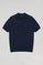 Navy-blue knit polo shirt with Rigby Go embroidery