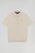 Beige knit polo shirt with Rigby Go embroidery