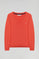 Camisola cor coral de malha básica com decote em bico e logotipo Rigby Go
