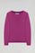 Camisola cor malva de malha básica com decote em bico e logotipo Rigby Go