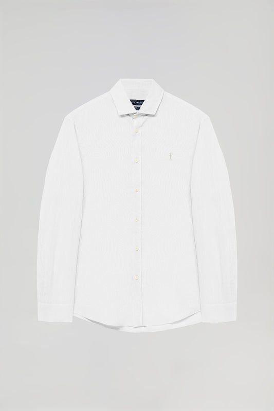 Camisa de linho e algodão branca com logotipo Rigby Go