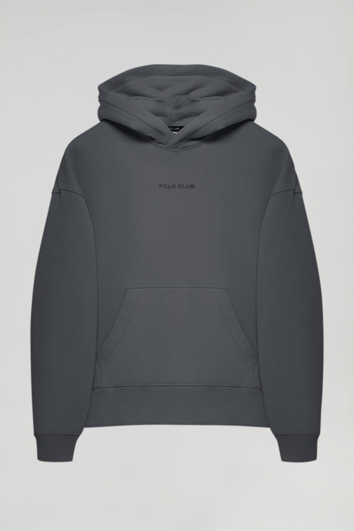 Asphalt-grey Minimal Polo Club hoodie with pockets