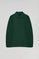 Green polo-collar sweatshirt with Rigby Go embroidery