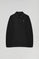 Black polo-collar sweatshirt with Rigby Go embroidery