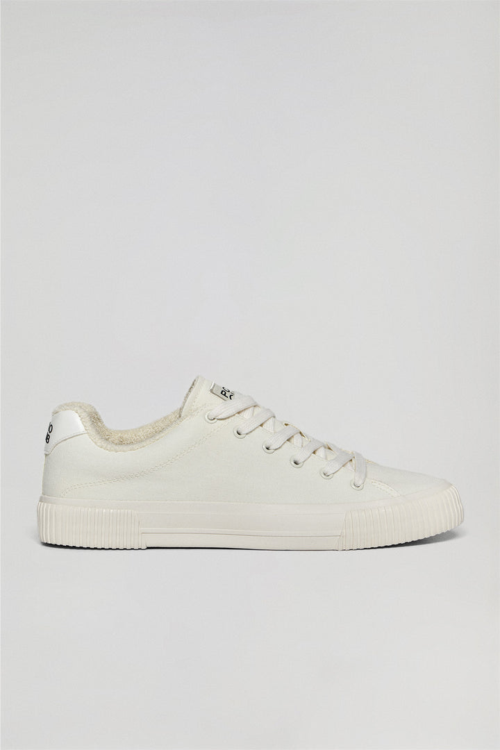 Zapatilla Habana de lona blanca para hombre con detalles Polo Club
