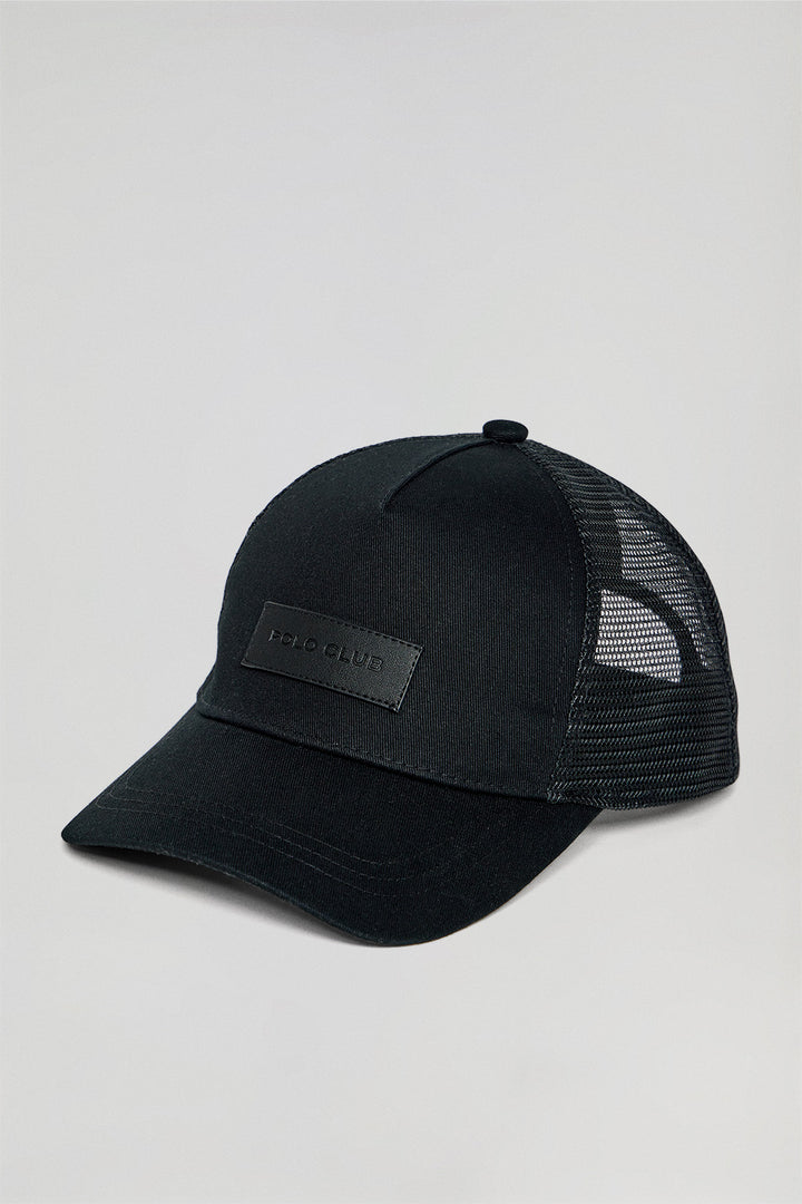 Gorra Brooklyn negra con detalle de piel sintética Polo Club