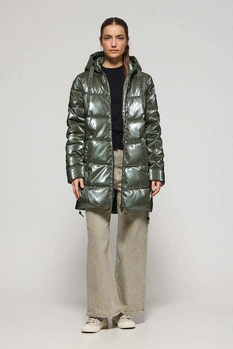 Zara Abrigo Gris Metalizado Mujer Chubasquero Metalizado Zara