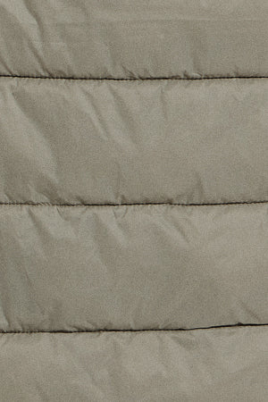 Casaco comprido ultralight cor taupe Cecilia com capuz extraível e bordado PC