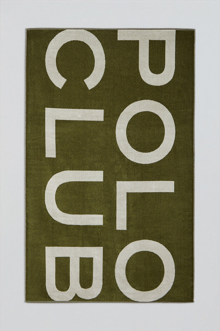 Toalha verde em tecido turco Antibes com logotipo