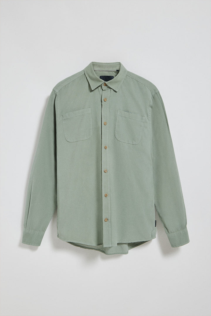 Camisa com bolsos Massachusetts verde e bordado Polo Club