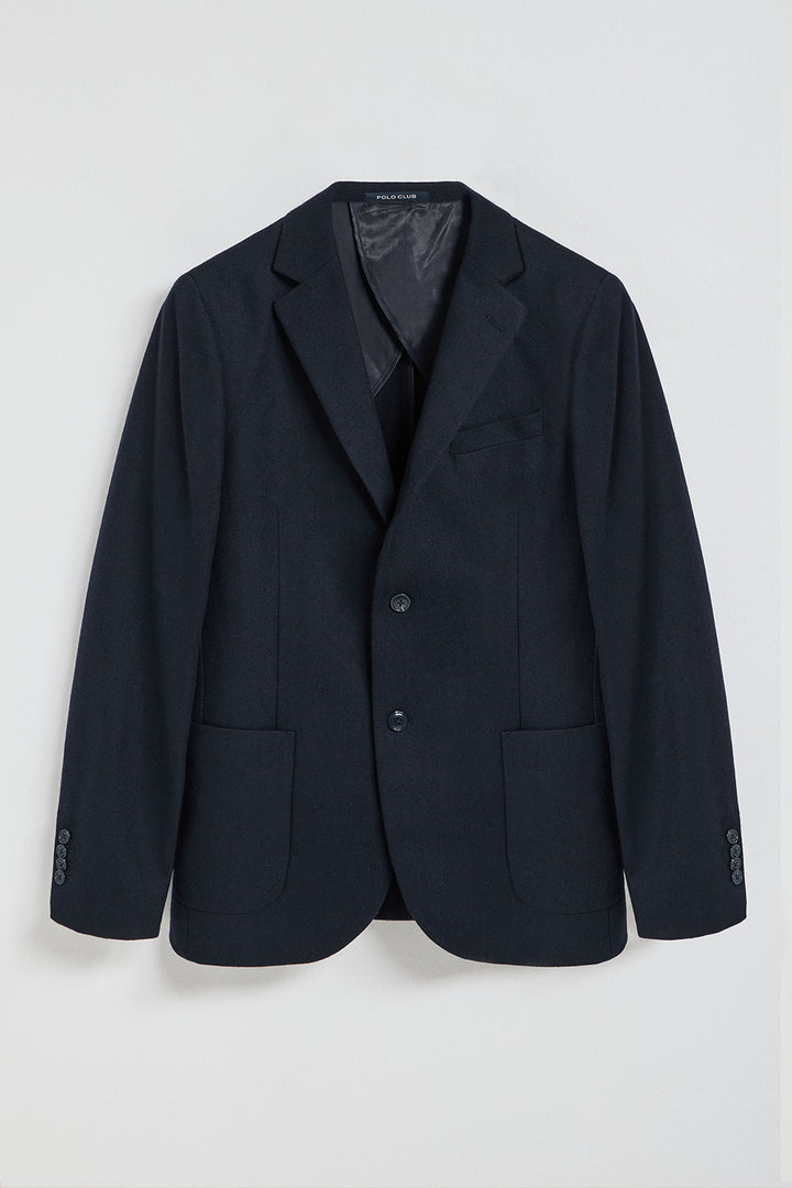 Blazer Cameron azul marinho com pormenores Polo Club