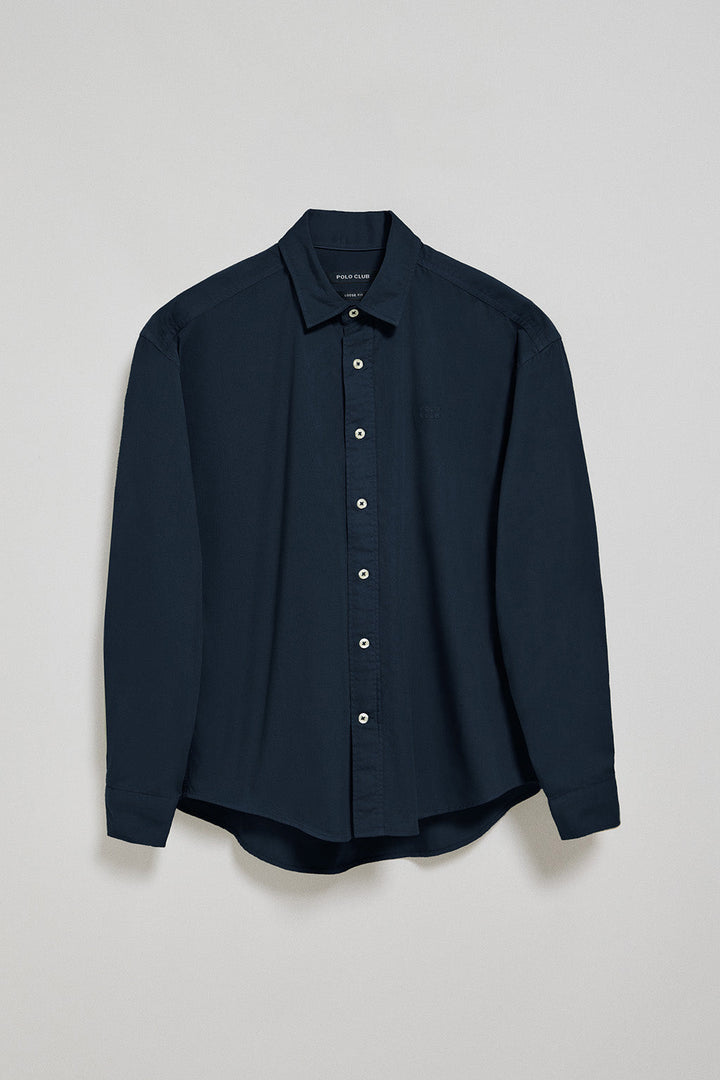 Camisa loose fit azul marinho com logo bordado Polo Club