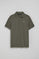 Polo de três botões verde militar com logotipo bordado Rigby Go