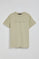 Camiseta Apolo garment dyed color piedra con logo Polo Club aterciopelado