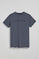 Camiseta Apolo garment dyed azul marino con logo Polo Club aterciopelado