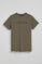 Camiseta Apolo garment dyed verde militar con logo Polo Club aterciopelado