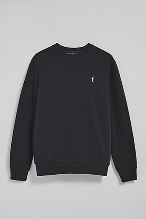 Sudadera de cuello redondo negra con logo bordado Rigby Go