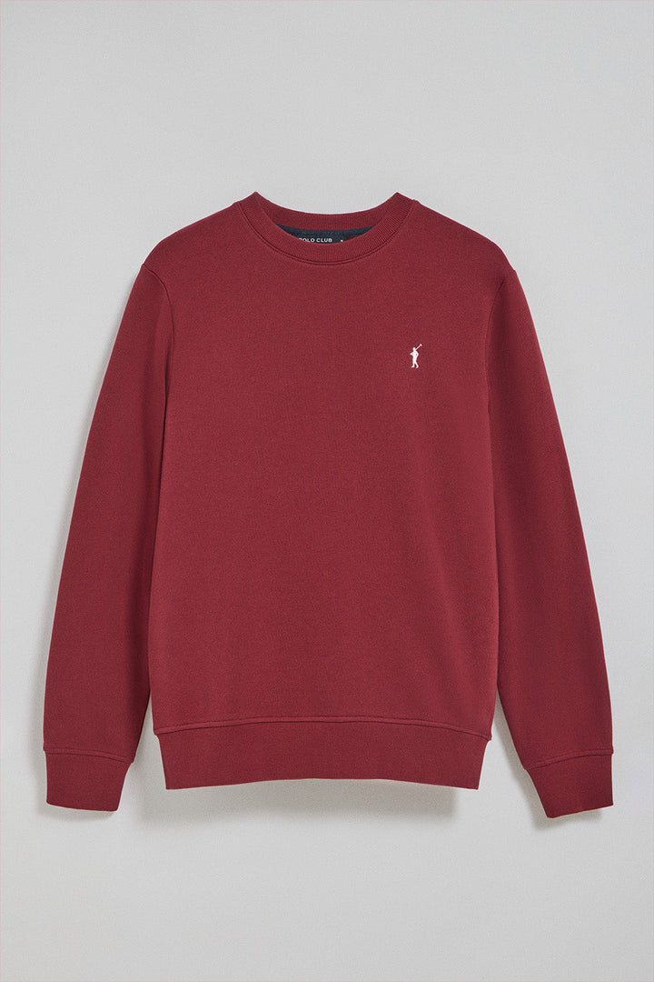 Bluza z okrągłym dekoltem w kolorze bordowym i wyszywanym logo Rigby Go