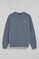 Sudadera de cuello redondo azul denim con logo bordado Rigby Go