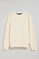 Sweatshirt écru com decote redondo com logotipo bordado Rigby Go