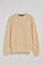 Sweatshirt camel com decote redondo com logotipo bordado Rigby Go