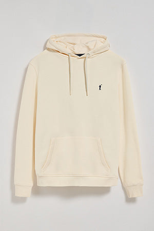 Sudadera color crudo de capucha y bolsillos con logo bordado Rigby Go