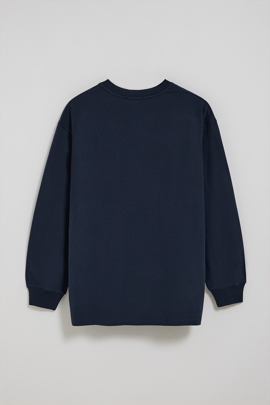 Polo Manga Larga Azul Marino Cuello Redondo Azul Marino Modelos De