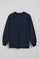 Navy-blue round-neck long-sleeve T-shirt with Polo Club detail