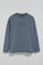 T-shirt de manga comprida Hermes azul denim com logo engomado Polo Club