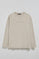 Camiseta de manga larga Hermes beige con logo engomado Polo Club