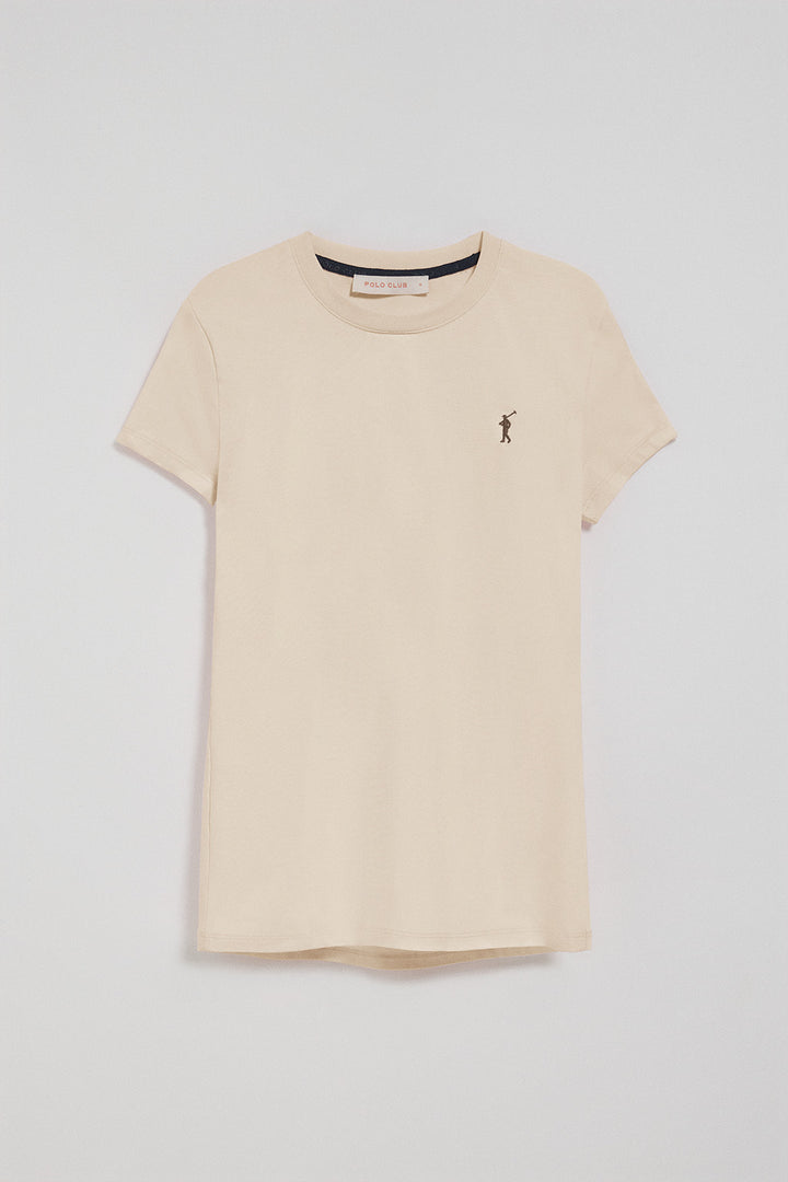 Camiseta beige de manga corta con logo bordado Rigby Go
