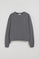 Sweatshirt cinzento asfalto com decote redondo com logotipo bordado Rigby Go