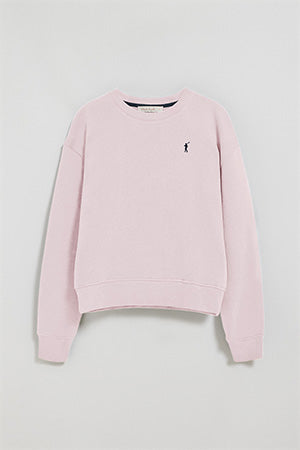Sweatshirt rosa com decote redondo com logotipo bordado Rigby Go