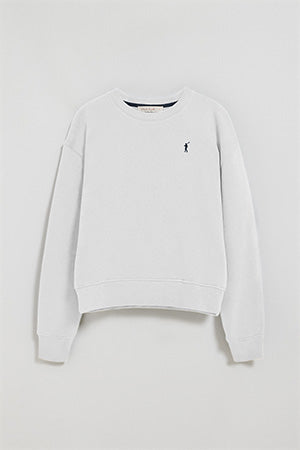 Sweatshirt branca com decote redondo com logotipo bordado Rigby Go